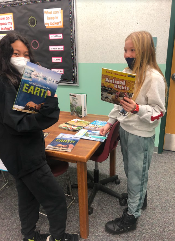 MsMontebello's tweet photo. 6th graders are book shopping today in ELA to find resources for their upcoming Environmental Research Project! https://t.co/Pt8OpwM0NG