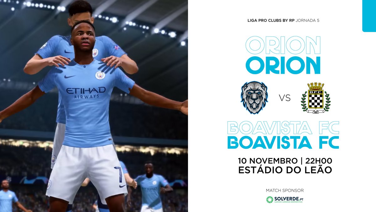 Dérbi da Invicta para a Liga de Pro Clubs by <a href="/radiopopularPT/">Radio Popular</a> &amp; <a href="/esportzy/">Esportzy</a> 🔵⚪️

👉 Orion Esports Club vs <a href="/boavistaesports/">Boavista FC - Esports</a> 
⌚️ 22h00 📺 Estádio do Leão (twitch.tv/orionggtv1)
ℹ️ Match Sponsor: <a href="/solverdept/">Solverde.pt 🔞</a> 

#GOORION #OrionFIFA #ORNBFC #LigaProClubsbyRP