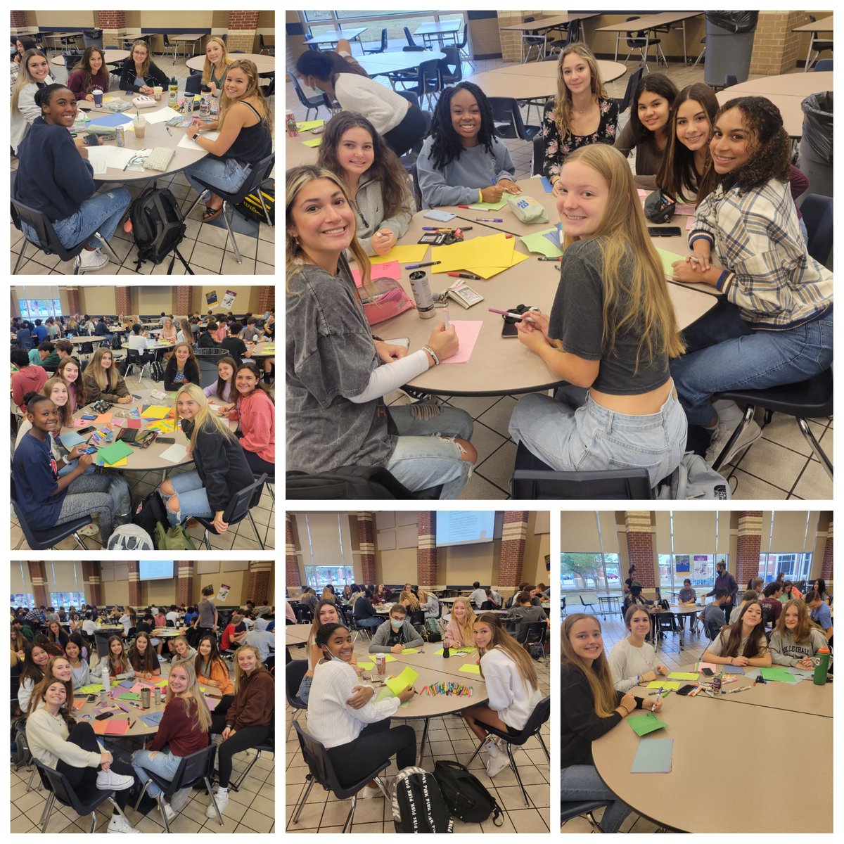 CSHSVolleyball's tweet photo. I love that these kids spent their late arrival morning making cards for Meals on Wheels program. #itsgoodtobeacharger https://t.co/Z3ljBC3sbP