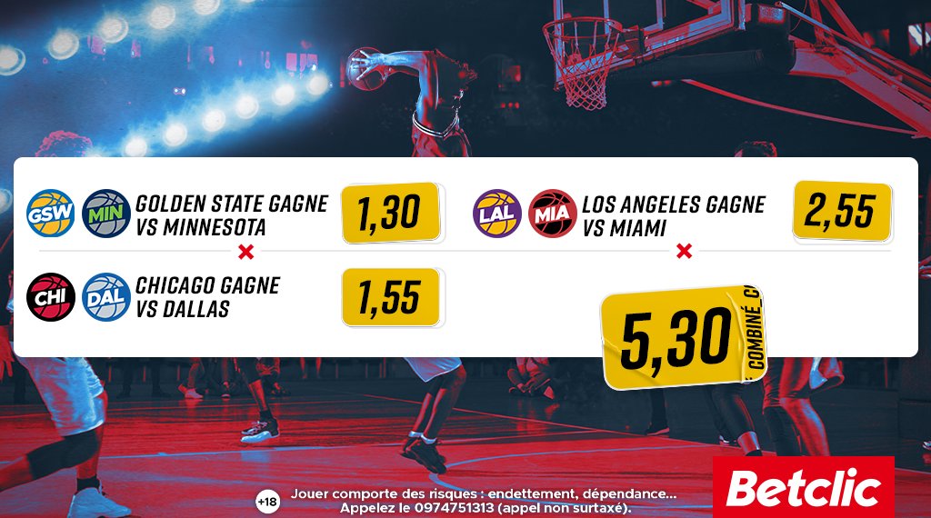 Betclic's tweet photo. Avis aux experts de #BasketUS, on valide le combiné du soir ? 🤔 https://t.co/rqNKoObA8I