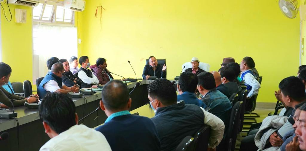 JiniKento's tweet photo. On 10.11.2021 a meeting was convened  at DC  Conference Hall with all stake holders on the issue of in-ordinate delay in executing Package - 9 of TAH Road from Pangin to Nigmoi, measuring 37 Km.  Road is the key to the developments. @DattaHosabale @PemaKhanduBJP @SunilMo92298242 https://t.co/zVfAderuBD