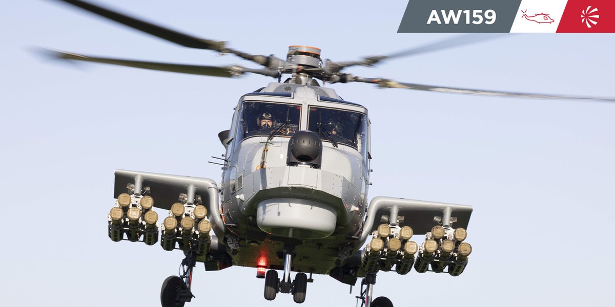 Leonardo_UK's tweet photo. #WildcatWednesday

A great shot of @thalesgroup Martlet LMM missile system mounted on the #Leonardo #AW159 Weapon Wing, developed at our #Yeovil site, home of the #Wildcat, during loading trials. https://t.co/nJ01z4ZW9h