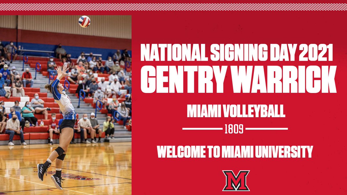 Thrilled to welcome a 6-1 middle hitter from Linton Stockton High School in Linton, Indiana to the program! Welcome to Miami, Gentry Warrick! <a href="/GentryWarrick/">gentry</a> <a href="/MiamiAthletics/">MiamiAthletics</a>  @MiamiUniversity

#RiseUpRedHawks #LoveAndHonor #GraduatingChampions