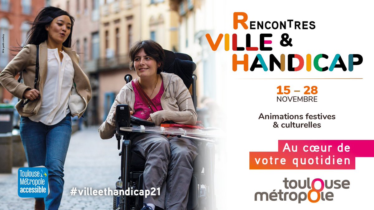 Toulouse's tweet photo. 80% des #handicaps ne se voient pas. Pour mettre en lumière ce sujet encore trop méconnu du grand public, les Rencontres #VilleEtHandicap21 conjuguent expositions, conférences, visites, animations sportives avec #accessibilité. Consultez le programme 👉🏻 https://t.co/ka4SYpxCR5 https://t.co/e5uGfZY9nv