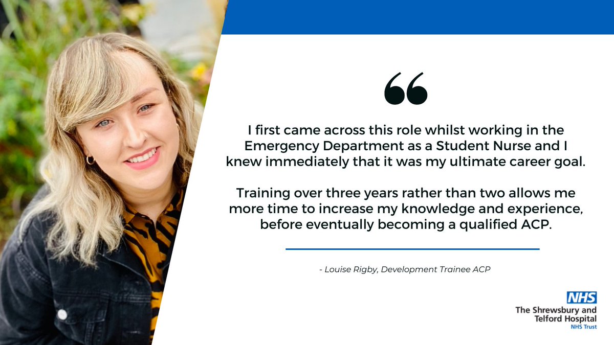 sathNHS's tweet image. Meet Louise ⭐

A registered nurse, Louise is currently training to become an Advanced Clinical Practitioner (ACP) in our Emergency Department #AdvPracWeek2021