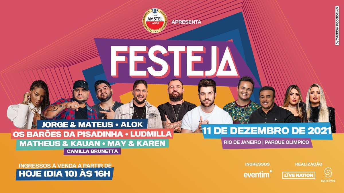 Rio de Janeiro, estamos de volta! Vendas abertas às 16h na bilheteria oficial (Jeunesse Arena) e no site eventim.com.br, fiquem ligados. 🧐