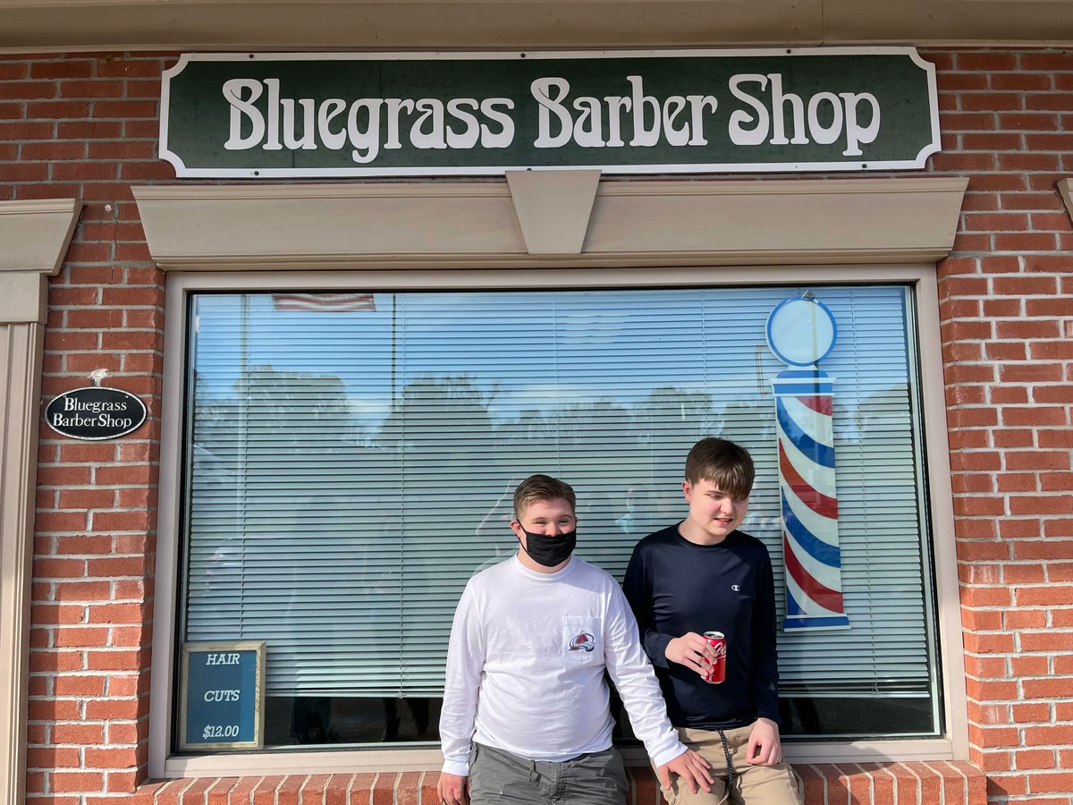 danvillehigh's tweet photo. Mrs. Newton’s class got haircuts at Bluegrass Barber shop https://t.co/q3s9vWEnnp
