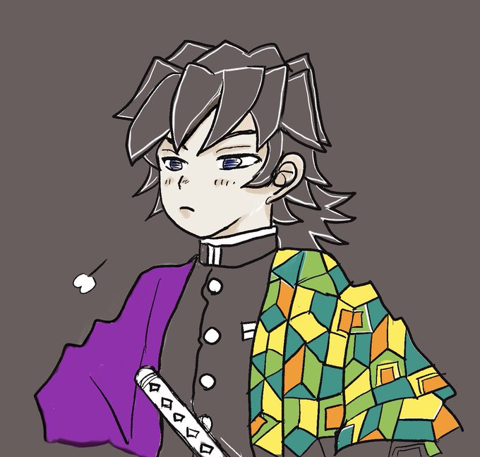 冨士さんがTwitterに投稿した冨岡義勇(鬼滅の刃)のイラスト。