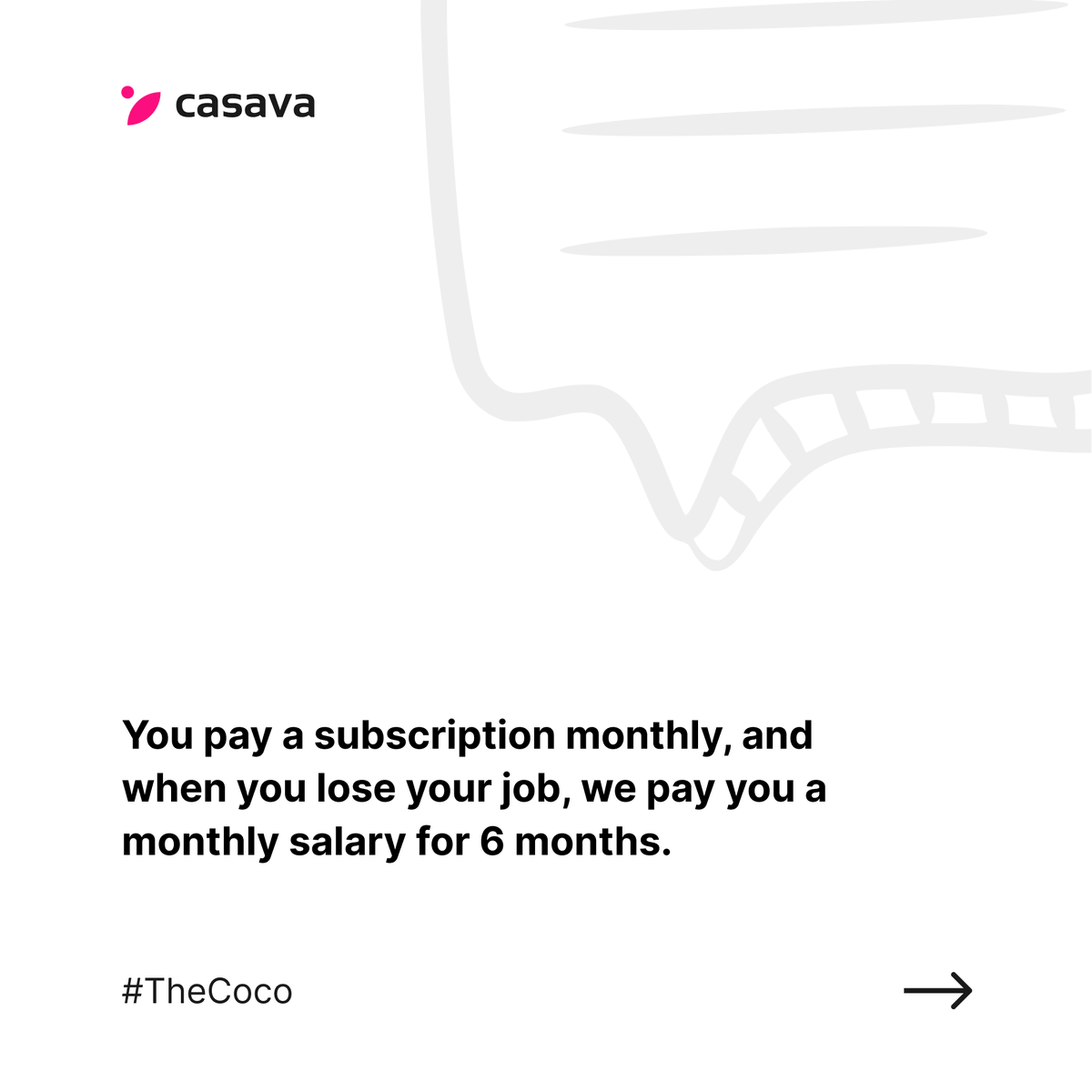 GoCasava's tweet photo. Casava's Income Protection ๐ก helps you stay paid when you lose your job.
It gets better ๐ค!
We're offering everyone the chance to file a claim for something they wish they had insurance for ๐ค๐ฟ. In return, we'll pay you a month's salary for your enjoyment ๐๐ฝ. #TheCoco https://t.co/hKmVjp6md8