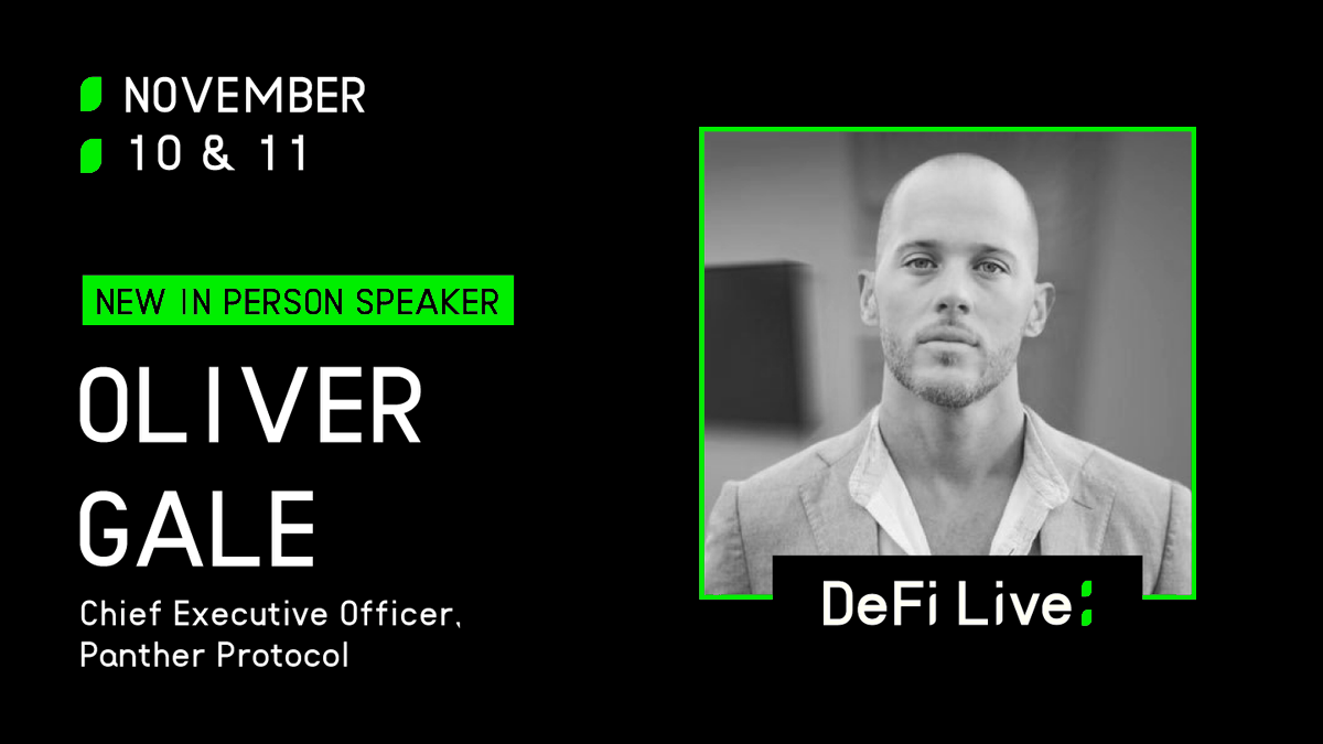 ZKPanther's tweet photo. Panther's CEO @OriginalOlii to speak on a panel at the virtual conference @DefiLive_

Join live in an hour at 15.15 UTC!

👇👇

https://t.co/P1Oq92Tyww https://t.co/w0sIeGI1wF