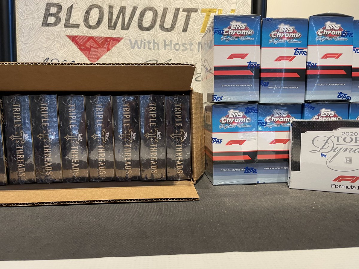 Matt_BlowoutTV's tweet image. Current view of the @blowoutcards #blowouttv breaking table! @Topps @F1 @mlb #dynasty #triplethreads #sapphire 👍🏻🔥✅