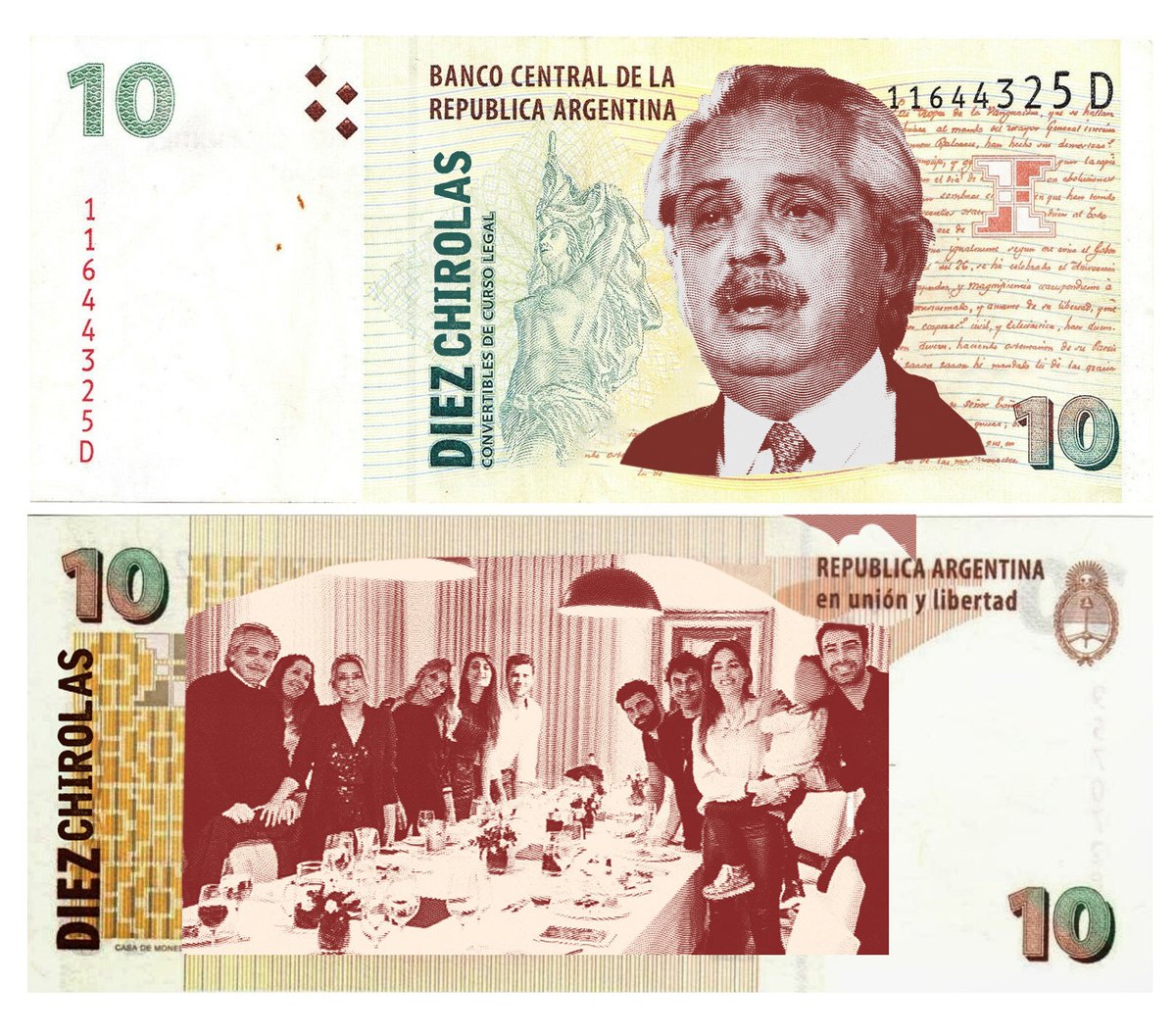 _Pastel's tweet photo. La Casa de la Moneda sigue testeando los nuevos diseños de los billetes que comenzaran a circular a partir del lunes. El Chirola ya es una realidad. https://t.co/lplVB3GWrL