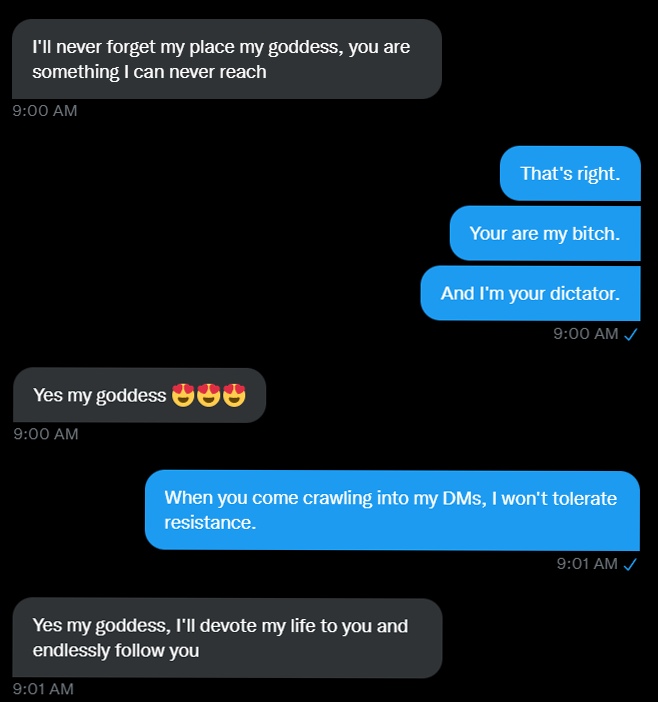 GoddessEvayne's tweet photo. Even your Domme is in my DMs wanting to be broken. Where are you? 🤭 😵‍💫 🤭 😵‍💫 https://t.co/hFIh3034Xc