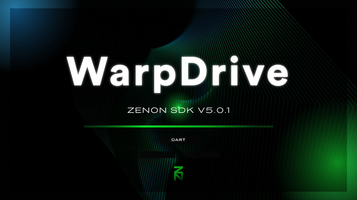 Zenon_Network's tweet photo. Day 9
#WarpDrive your project

🌀 Zenon Dart SDK v5.0.1 is now available for download👇

https://t.co/13XVURRHQl

#AlphanetBigBang $ZNN $QSR $PP https://t.co/tLJVOOCQn6