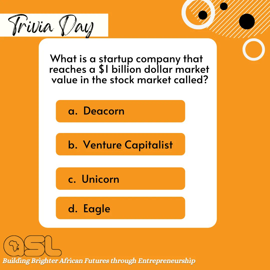 afrika_lab's tweet photo. Say you wake up in the morning, head to a business meeting and you are asked this question. What would your answer be?😎 
Tell us in the comment section.
#afrikastartuplab #startups #trivia #entrepreneurs #businesstips #startups #africanstartups #businessinafrica #fintech #hustle https://t.co/UVAEs33Dmt