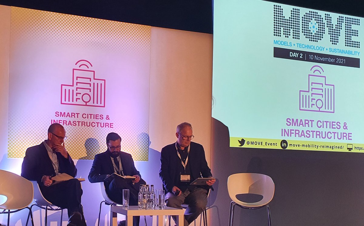 Transport4North's tweet photo. #Roads Director, @molyneuxpeter1 joined the panel at #Move21 and spoke about “Integrating public #transport networks and #infrastructure to reduce #emissions and #congestion” with @Jonathan__Bray @UTG_UK, and @SMShingadia @TransportForWM https://t.co/pxtizMu7nv