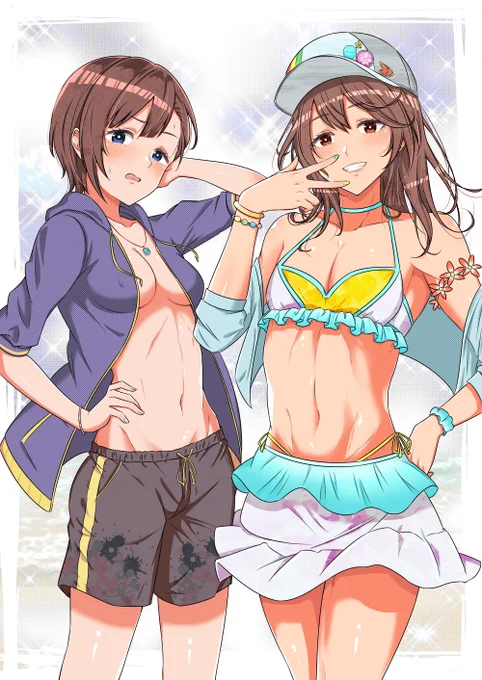 彼女と彼氏の水着交換👙 