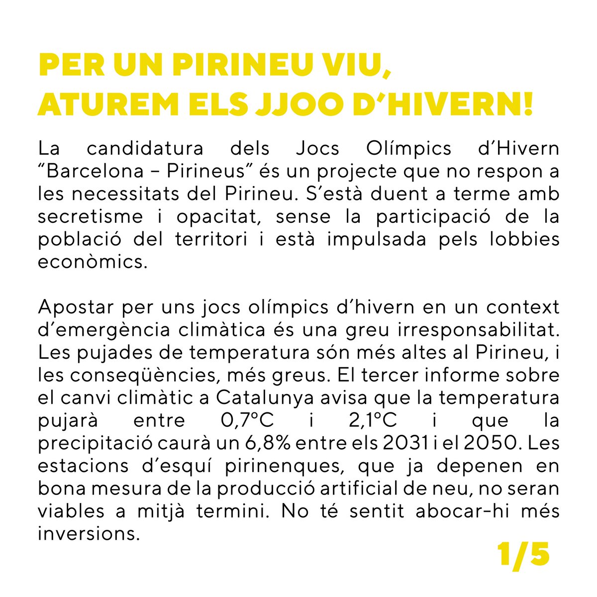 stopjjoo's tweet photo. 🗣️✍🏻 Avui sota el lema "Per un Pirineu viu, aturem els JJOO" hem presentat el #ManifestStopJJOO

🔗 Adhesions a https://t.co/z4gKGcJS9J. Suma't-hi! https://t.co/0WKJaHXVZt