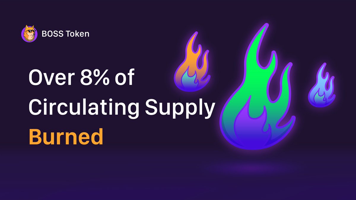 Boss__Token's tweet photo. Over $1.2 million worth of $BOSS Tokens has been permanently burned! 🔥

In total 40 Trillion tokens has been taken out, never to be traded again!

Over time, this will increase, adding to token scarcity in the future.

Boss Tokenomics:
https://t.co/4pzUah3RJ4 https://t.co/OtKgvA01x8