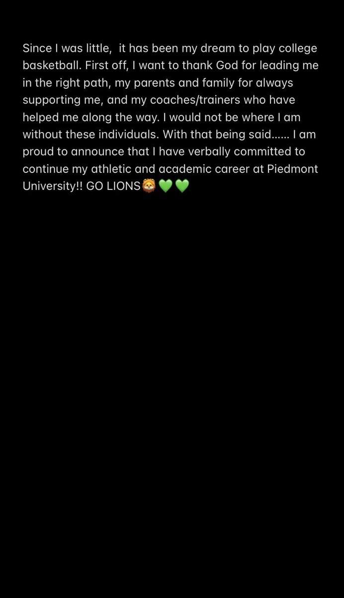 dickens_maddy's tweet photo. Blessed !!!! GO LIONS 💚🦁 #AGTG @PiedmontWBB @LadyTitansBall @AP_BBall @KyleSandy355 @WillisErick https://t.co/qFliG8NvGz