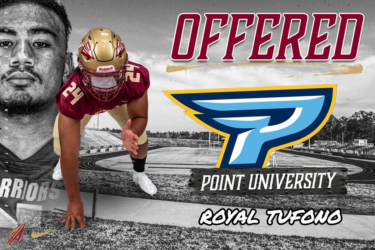 RCWarriorsFB's tweet photo. Congratulations to @royal2fono on his second Offer from @PointFootball 🍢 #RiseUp #Ru22ell https://t.co/gQEIEnWWQw