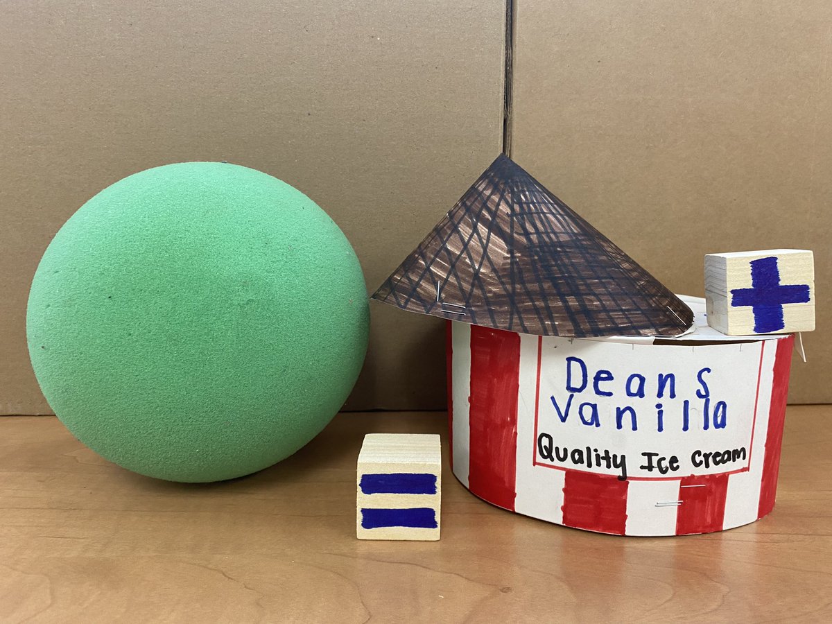 MichelleKessen's tweet photo. Students’ SPHERE Volume Project.  
4/3πr^3 = π(r^2)(r) +  (1/3)π(r^2)(r).  [h=r]. #melemflyerpride https://t.co/oYE5V3lMPx
