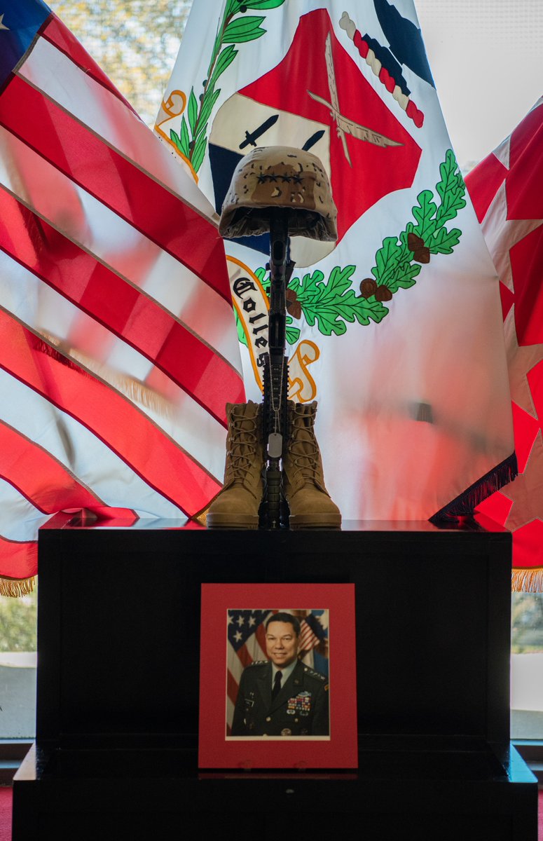 NWC_NDU's tweet photo. NWC students led a remarkable memorial ceremony honoring Colin Powell, NWC Class of 1976. Personal tributes and Secretary Powell's 13 Leadership Rules before a final roll call, firing of volleys, sounding of taps, and paying of personal honors to a leader whose legacy lives on. https://t.co/HvfJe599FR
