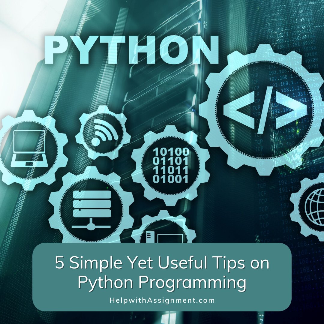 Help_Homework's tweet image. Python is one of the most used programming languages in today’s world. Here are 5 Simple Yet Useful Tips on Python Programming.
helpwithassignment.com/programing-ass…
#pythonassignment #pythonprogramming #programminglanguage #pythonhomeworkhelp