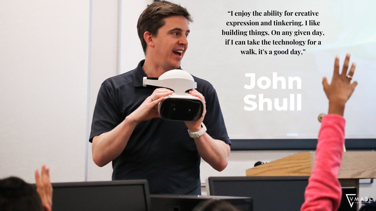 vmasc_odu's tweet photo. Throughout the month, we are featuring our amazing Lead #ProjectScientists in honor of #NationalSTEMDay, which was Nov. 8. Today we are featuring @TheJohnnyFuzz! @ODU graduate X2, almost 3 and is a #modeling and #simulation and extended reality expert! https://t.co/lnQrdSt9zJ https://t.co/KnFLxzz0f3