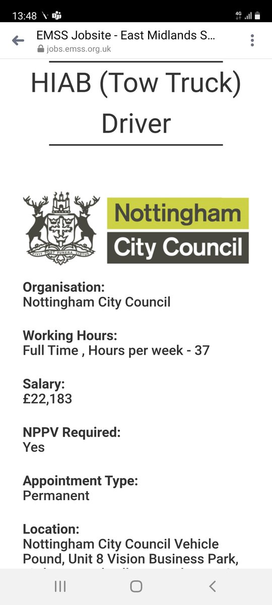 AlexCoxNotts's tweet photo. Drivers job #Recruiting #Nottingham #Enforcement 

Truck driver lifting illegally parked cars in Nottingham 

£25,411       37 hrs a week

"EMSS Jobsite - East Midlands Shared Services" https://t.co/2AuXLDJLiy https://t.co/EJL9XciOMD