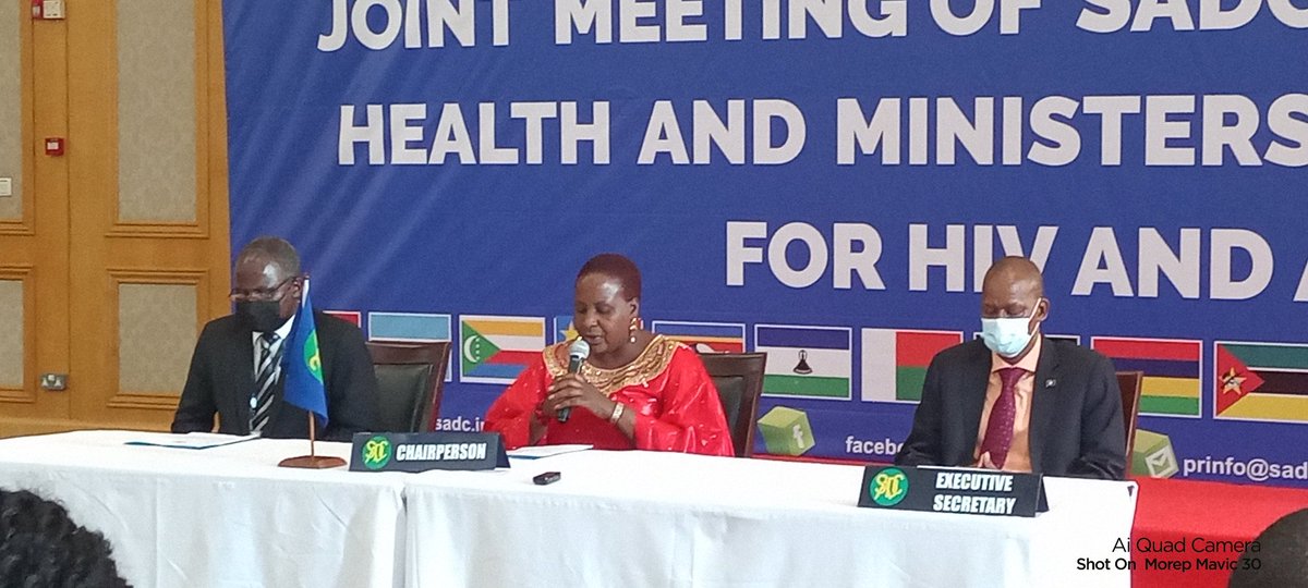 As Chairperson, I read a communique at the close of a joint meeting of SADC Ministers of Health and Ministers responsible for HIV and AIDS that was being held at BICC, Lilongwe Malawi from 8th to 11th November 2021.