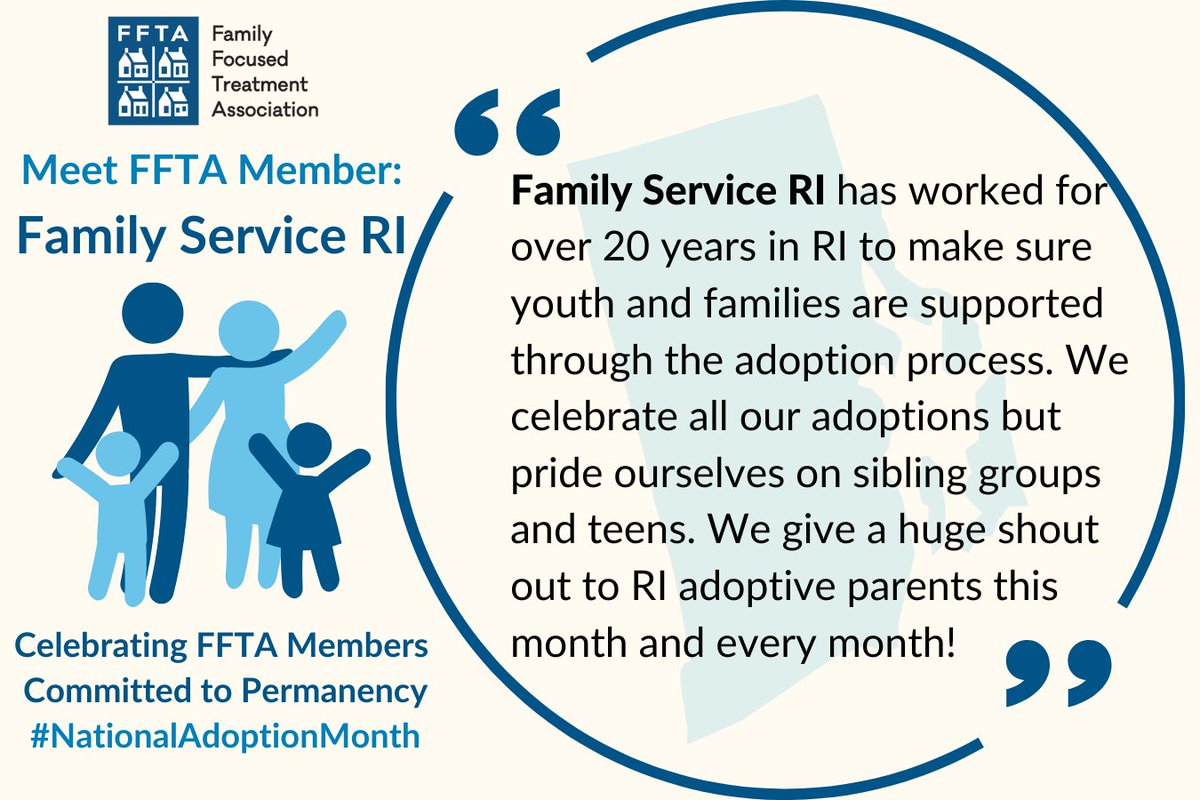 FFTATFC's tweet photo. November is #NationalAdoptionMonth
#FFTATFC is proud to recognize the work of its members! @FamilyServiceRI https://t.co/sYXzZipFf8