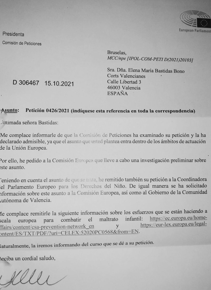 .<a href="/Yolanda_Diaz_/">Yolanda Díaz</a>, la Comisión de Peticiones del PE ha admitido a trámite la investigación del caso de los abusos de menores
 
El Defensor del Pueblo de Valencia denuncia interferencias de Oltra en la investigación. ¿Va a respaldar estas conductas con su viaje a Valencia el sábado?