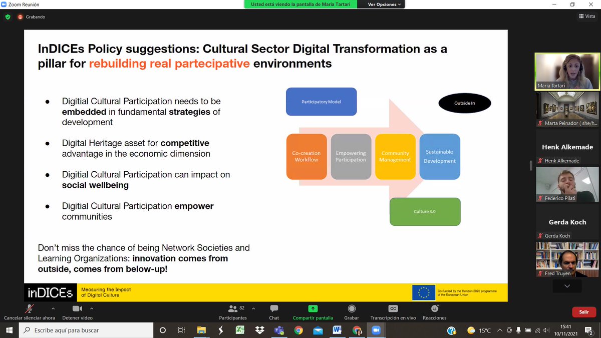 peinadormarta's tweet photo. #DigitalAudiences #DigitalCulturalTransformation & #DigitalParticipation with @indices_culture in @Europeanaeu conference #Europeana2021 https://t.co/cLZ823gewt