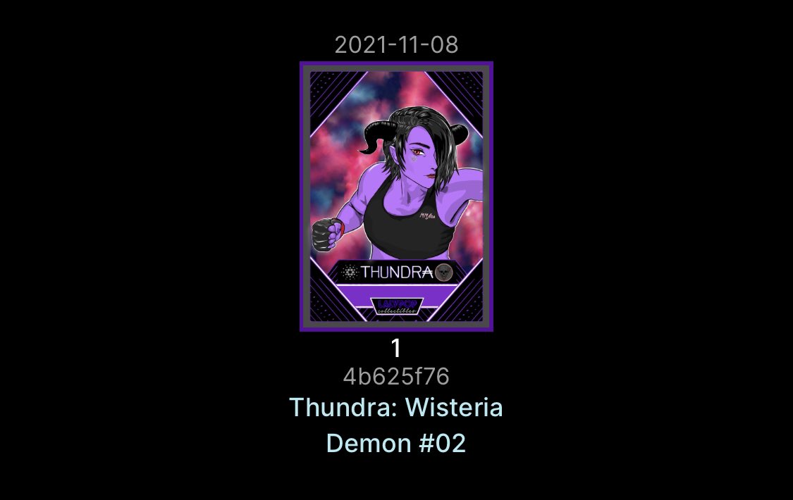 llalypop's tweet photo. MMAda Thundra: Wisteria Demon. When Thundra needs to channel her inner demon slayer.
Only 20 will be minted ever
https://t.co/RtcC1kvsif
https://t.co/olZek8ie1G
#cnft #cardano #cardanonft #NFTCollections #CNFTCommunity #CNFTs #CardanoCommunity #CardanoNFT #mma #mmada #MMAArt https://t.co/yHGteHu5Hp