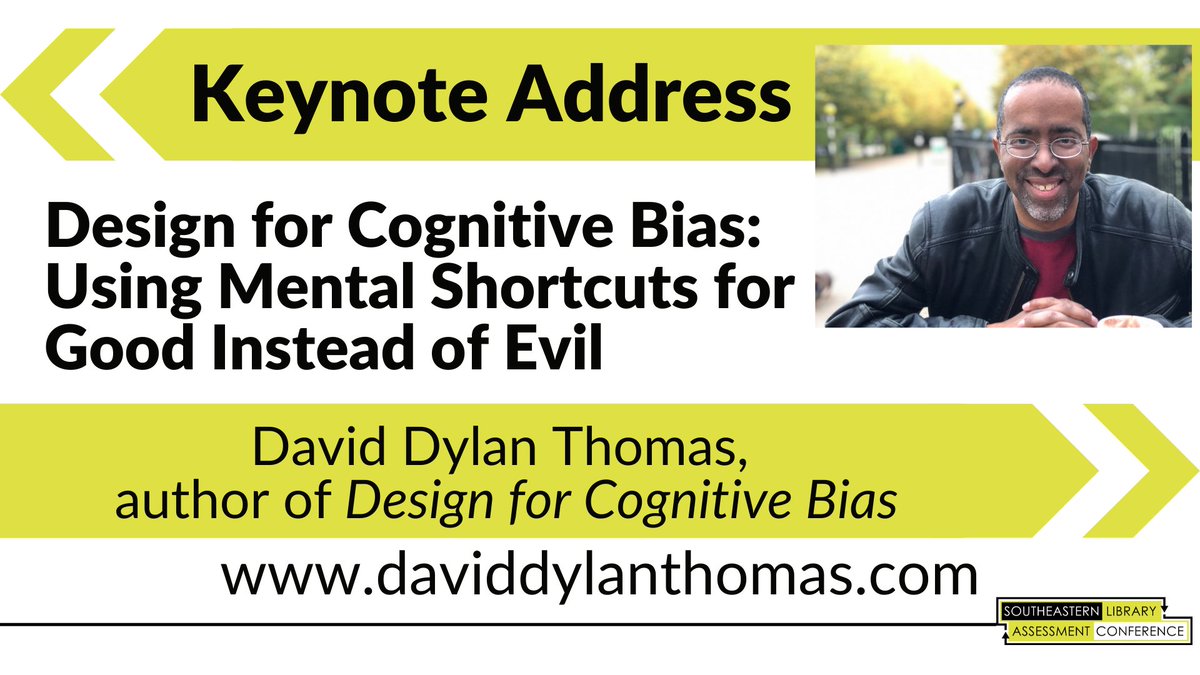 SoutheasternLAC's tweet image. Welcome to Day 1 of #SLAC2021! Join us on the Main Stage at 10:00 for our Keynote Address by David Dylan Thomas aka @movie_pundit. #LibraryAssessment #CognitiveBias #LibraryConferences