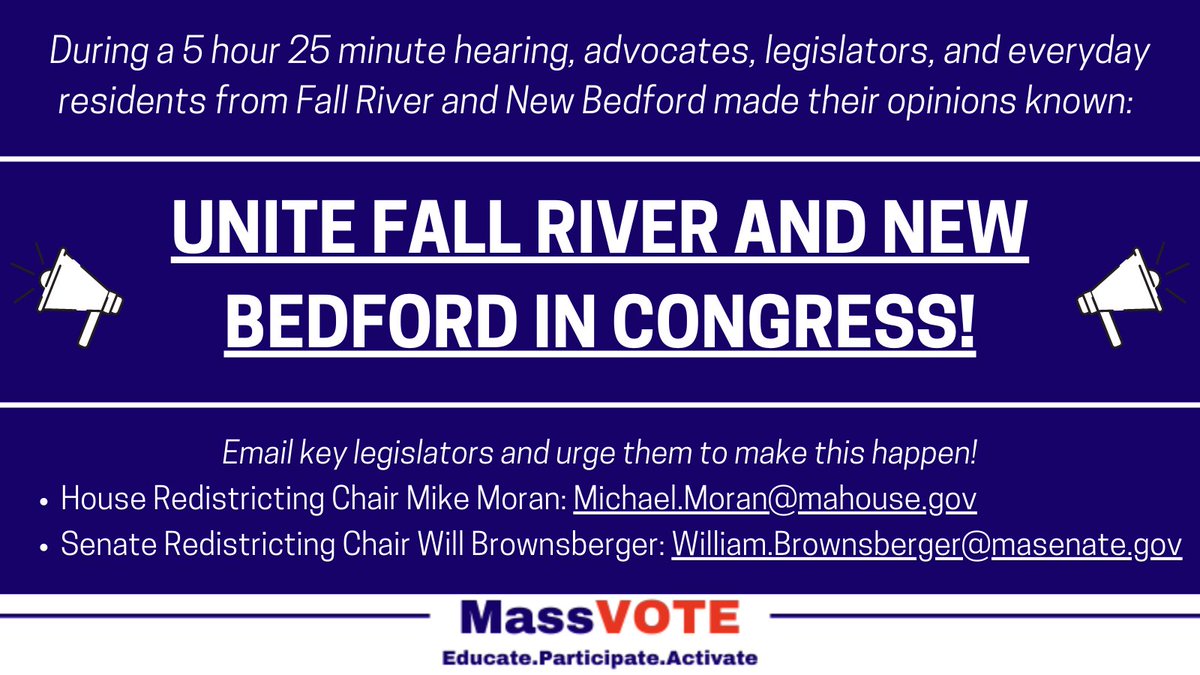MassVOTE's tweet image. Yesterday we joined @DrawingDemMA partners like @CommonCauseMA and @MIRACoalition, as well as the people of Fall River and New Bedford, to fight for justice in Congressional #redistricting. 

Learn more: massvote.org/post/call-to-a….

Take action ⬇️⬇️⬇️. #mapoli #FairMapsMA