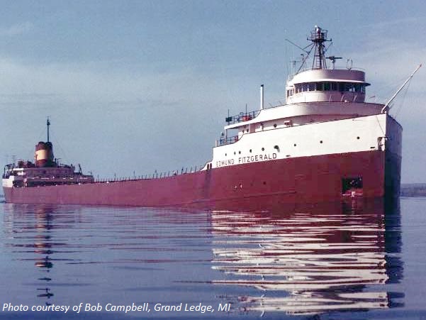 NOAA_GLERL's tweet photo. Today in the #GreatLakes, we honor the SS Edmund Fitzgerald, which sank in Lake Superior northwest of Whitefish Point, Michigan 46 years ago today. All 29 crew were lost. 

Learn more from @NWSMarquette here: https://t.co/DvVgck3Jwr

#EdmundFitzgerald #shipwreck https://t.co/jWoDf2C9bz