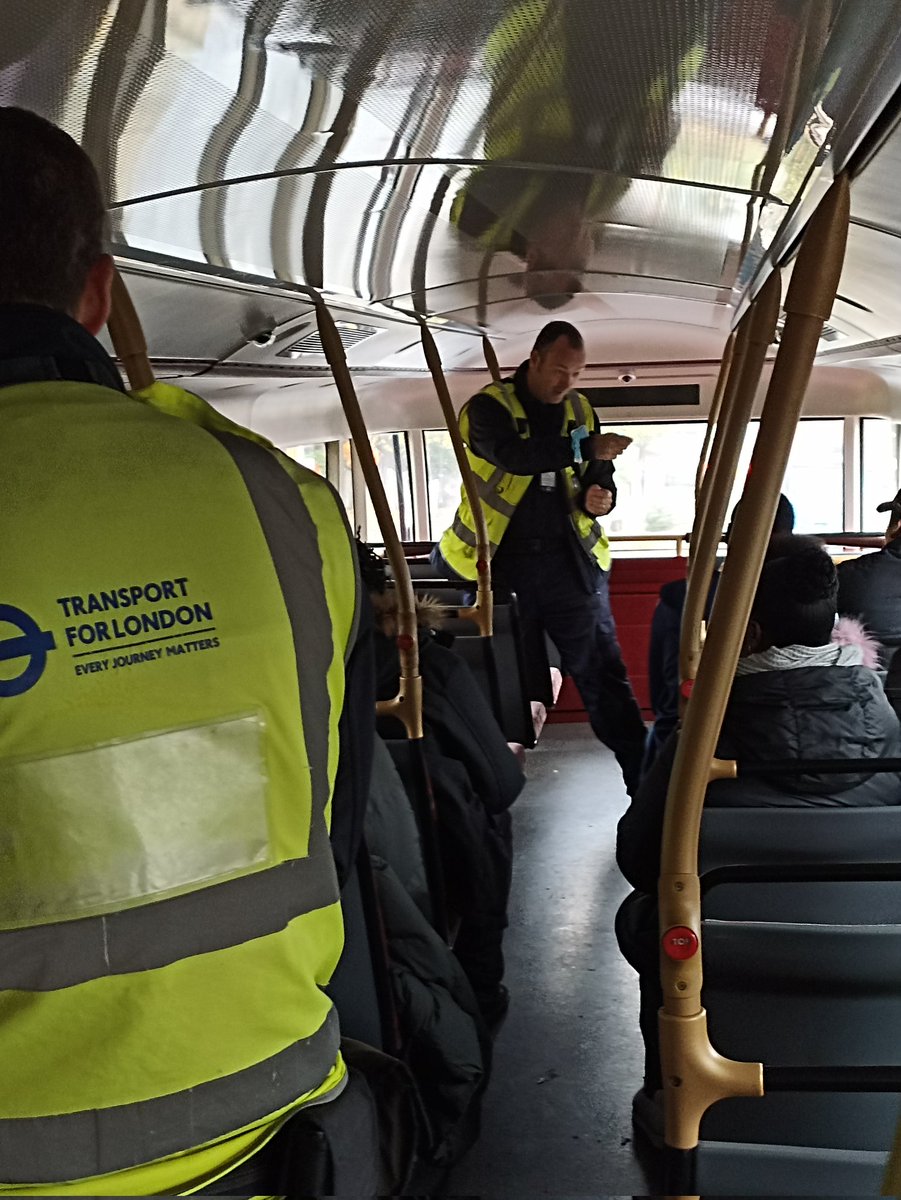 MPSRTPC's tweet photo. Southwark &amp; Lambeth Safer Transport Team have been on the buses in Peckham with 2 schools for able to travel which helps our young people feel more confident using the bus network. Thanks to @TfL &amp; @ArrivaGroup loads of great questions from the kids @MPSSouthwark @DrumbeatTweets https://t.co/GhUFaWJZA2