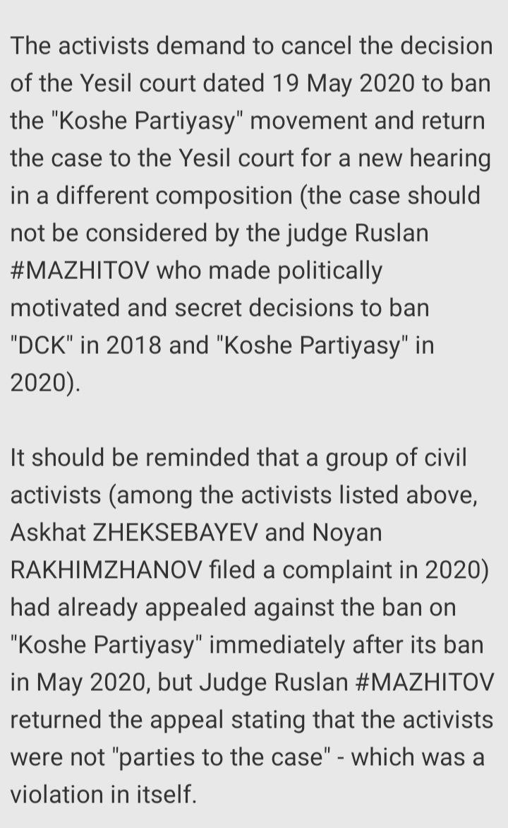 musaeva_roza's tweet photo. 3/7
Ninagul #DZHUMANIYAZOVA, Dametkan #ASPANDIYAROVA, Gulzipa #DZHAUKEROVA, Diana #BAIMAGAMBETOVA, as well as political prisoners Kairat #KLYSHEV, Askhat #ZHEKSEBAYEV, Abay #BEGIMBETOV, Noyan #RAKHIMZHANOV. https://t.co/QgGFLlGxSe
