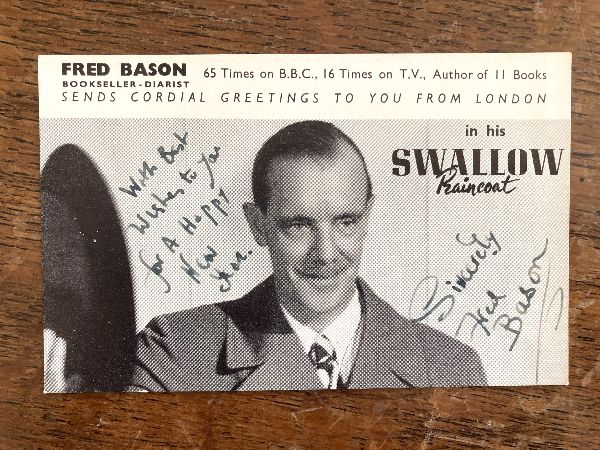 BookCollectoruk's tweet photo. Introducing our new 12-part Podcast series: Fred Bason's Diary, read by Clive Farahar, sponsored by Adrian Harrington Rare Books. Listen to the first episode, watch an interview with Clive at Firsts London and read Fred Bason's bio on our website - https://t.co/097muMBfIO https://t.co/u4bma3SeWy