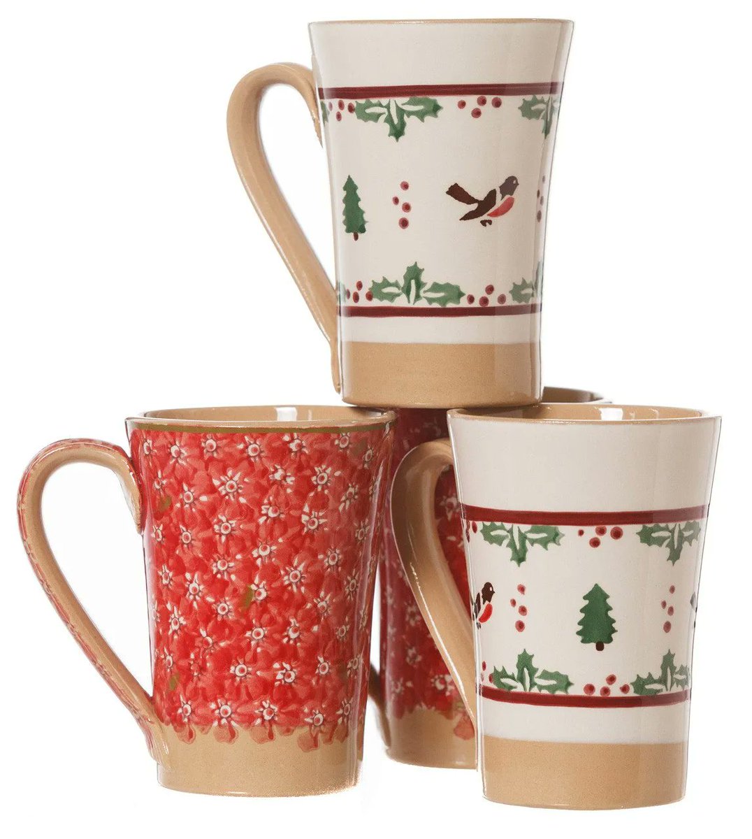 Warm up your winter days with 2 Tall Mugs in cheery Winter Robin and 2 Tall Mugs in cheerful Lawn Red bit.ly/2NXWMxr #nicholasmosse