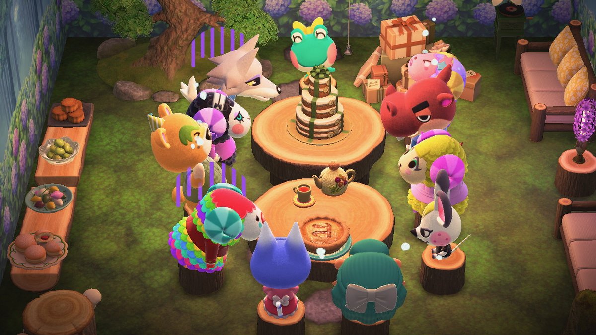 MoonriverRep's tweet photo. held a going party for our lovely lily last night.  #AnimalCrossing #ACNH #NintendoSwitch https://t.co/bKFfEFXs1T