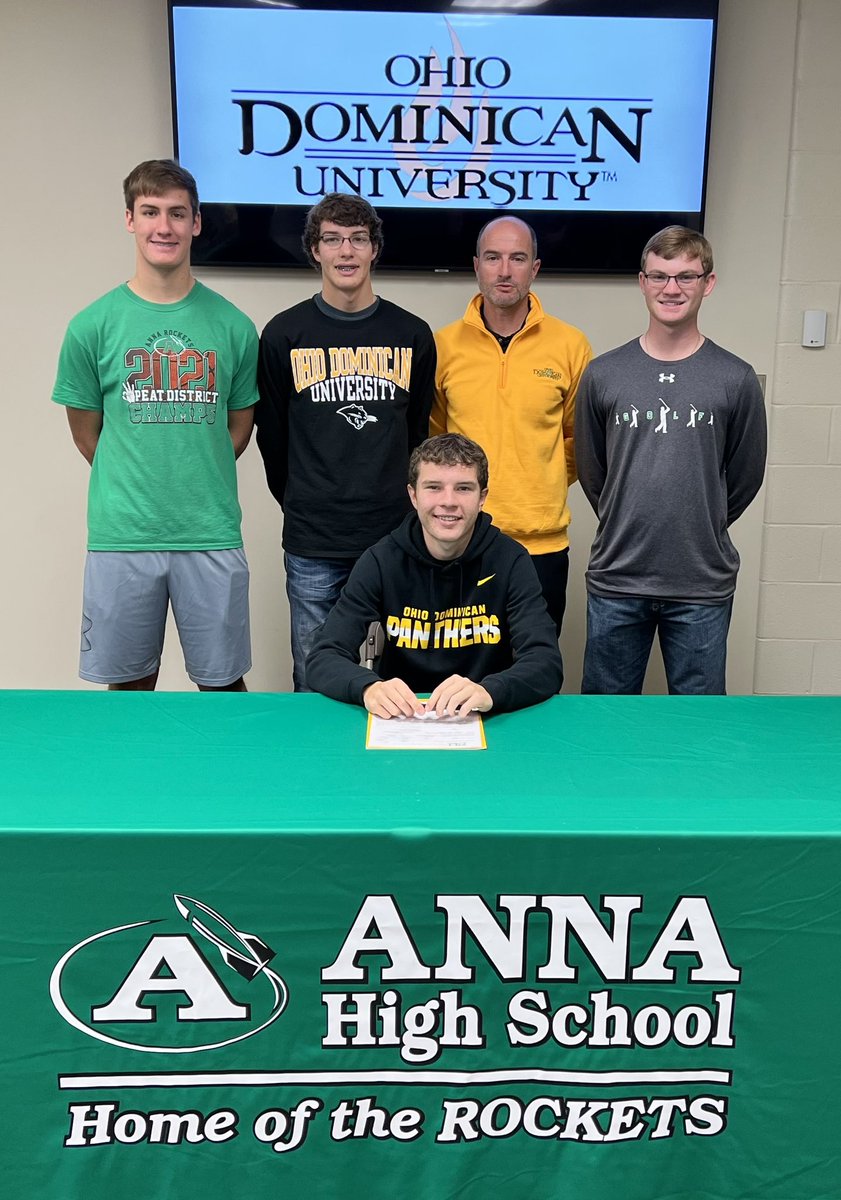 AnnaAthletics's tweet photo. Special Congratulations to Anna Senior Bryce Cobb who signed his LOI this morning to further his Education and Golf Career at Div II Ohio Dominican in Columbus, OH Bryce qualified for the State Tournament his Junior year and was a District Qualifier all 4 years. Best of Luck !!! https://t.co/nHtURxXvby