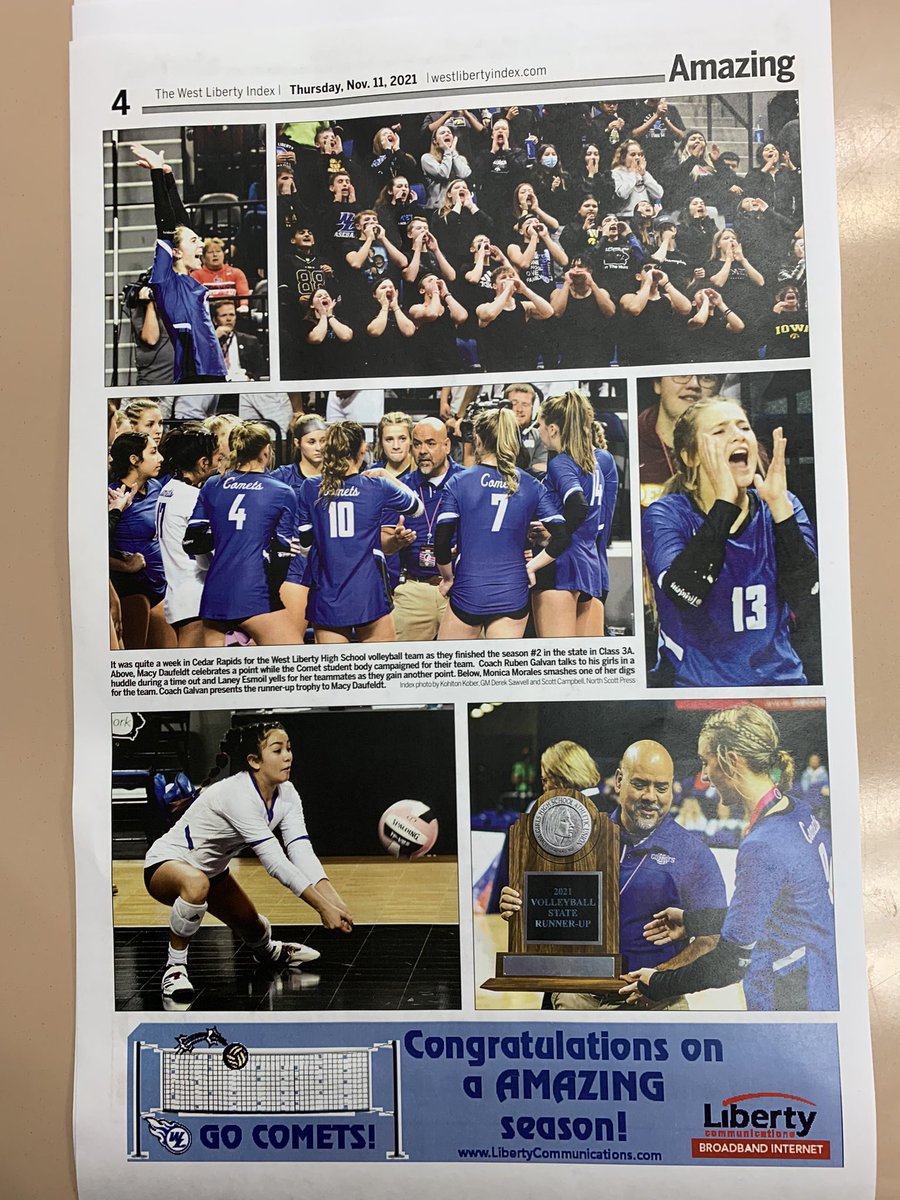 WLCometVB's tweet photo. Thank You West Liberty Index for the amazing coverage this season! 💙 https://t.co/g6zB5zzXiX