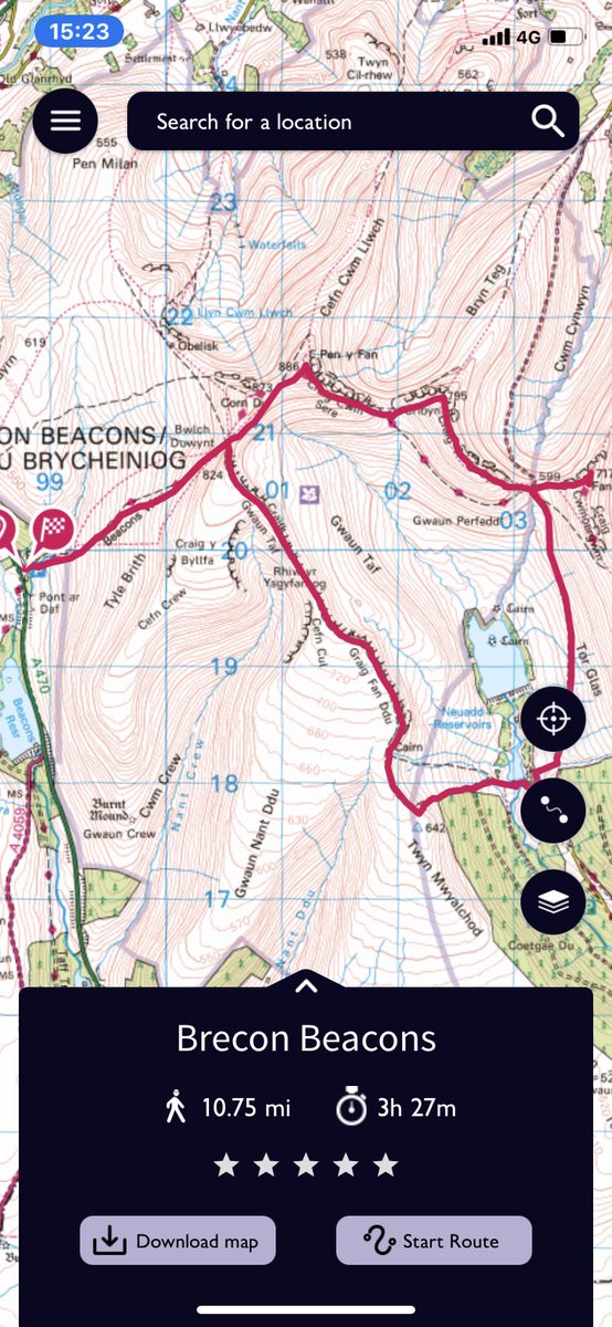 PolruanPilot's tweet photo. A tough 11 Mile Hike today, taking in Peny Fan, Cribyn,Fan-Y- Big &amp; the Brecon Horseshoe #knackerednow https://t.co/ljho4rZoEu
