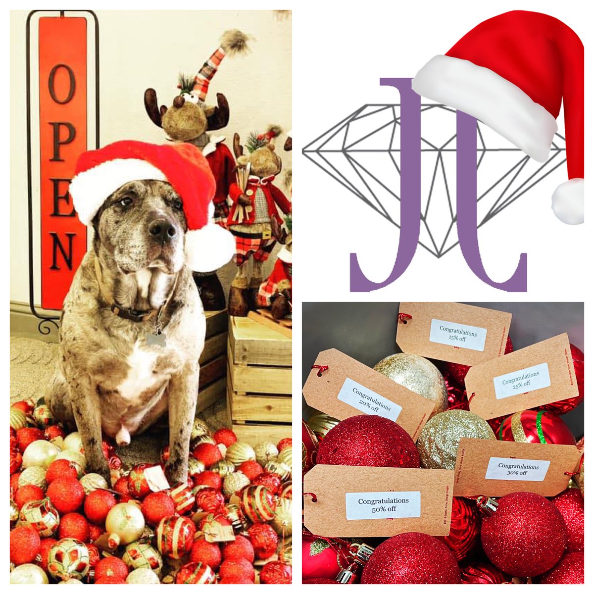 #MurphyTheCatahoula has 175 ornaments filled with 15%-50% off coupons.  We will begin the ornament picking at our Holiday Party on November 11th, 5-8pm and continue until we close on Christmas Eve!
