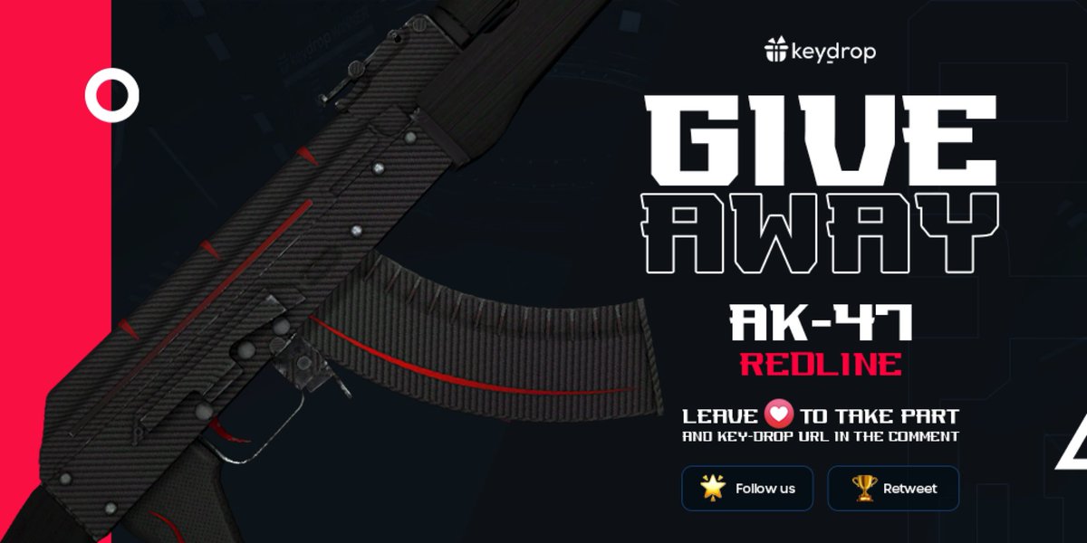 keydropcom's tweet photo. Giveaway on AK-47 | Redline 🎁

👊 Just leave ❤️ under the post!
🌟 Follow us!
🏆 Retweet!
 
⏰ Wait 24 hours!

#freeskins #csgoskinsgiveaway #csgoskinsfree #giveaway #airdrop #csgocases #csgocase #csgocommunity #csgoesport #skins #csgoskins #keydrop #keydropcom #csgo https://t.co/wZZzzCMdQL