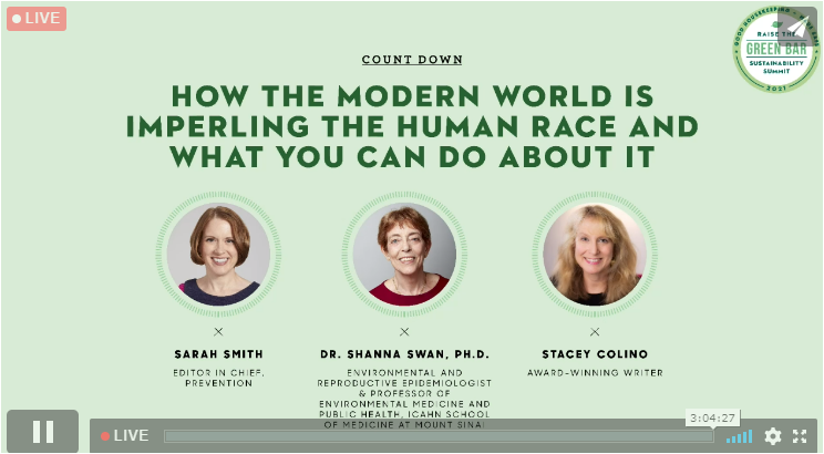 FeudWithFood's tweet photo. Loving info shared the past year by @DrShannaSwan &amp; excited she is at #RaiseTheGreenBar w/ @ColinoStacey &amp; @SarahTheEditor discussing the impact of #chemicalexposure causing a disturbance to our endocrine system, which is an issue for females &amp; males @goodhousemag @Madesafe https://t.co/QPmSS7qBZz